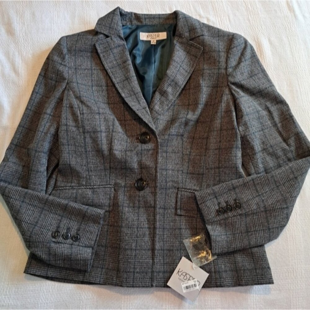 Kasper Separates women's size 10 jewel box slate multi shade gray blazer NWT